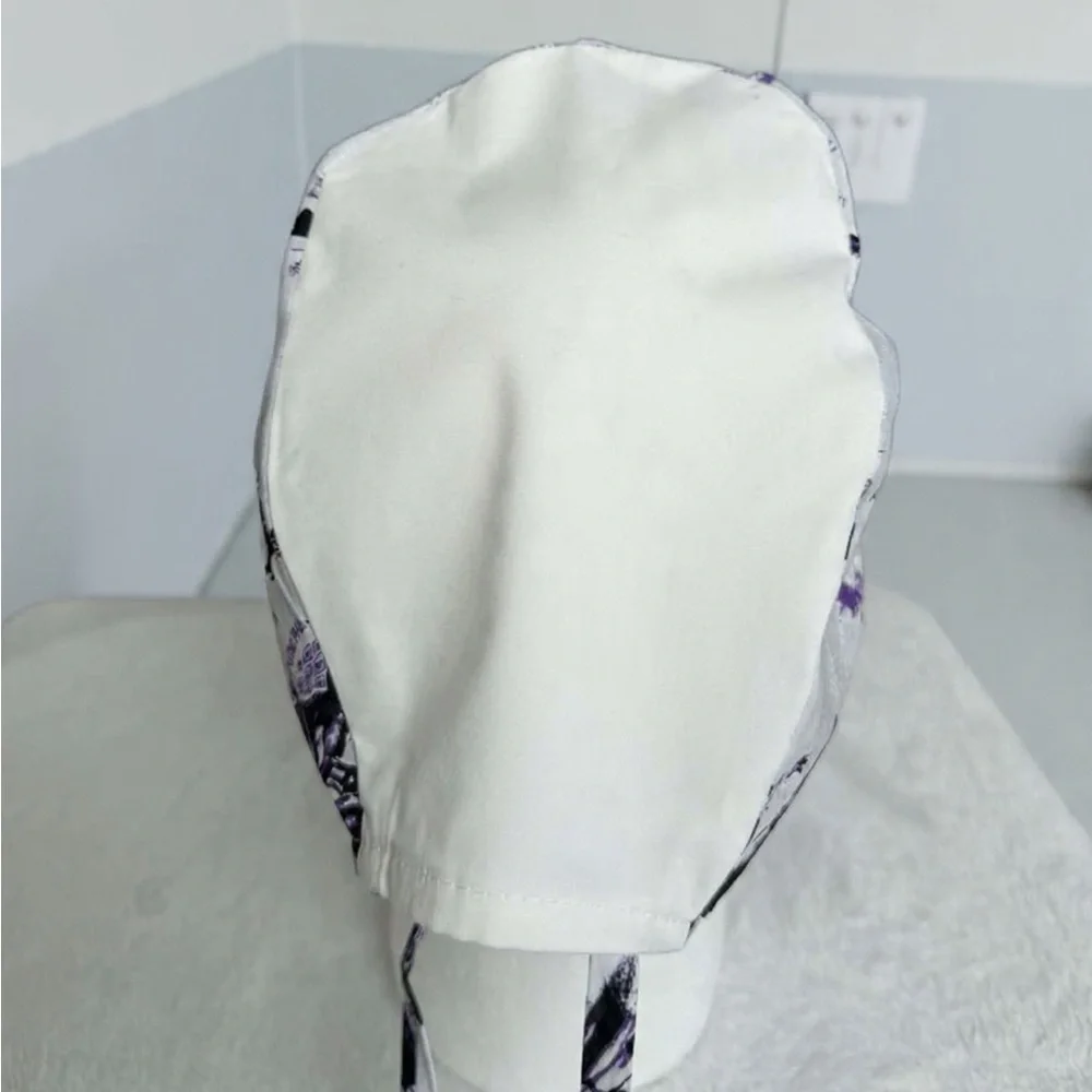Purple Dinosaur Print Surgical Scrub Cap - Unbranded